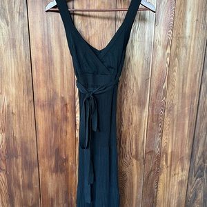 Black accordion tank dress